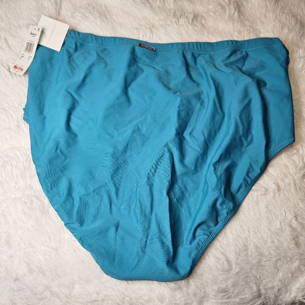 Raisins Curve Teal Costa Hi-Waist Ruched Full Coverage Swim Bottom Size 22W NWT - Picture 4 of 4